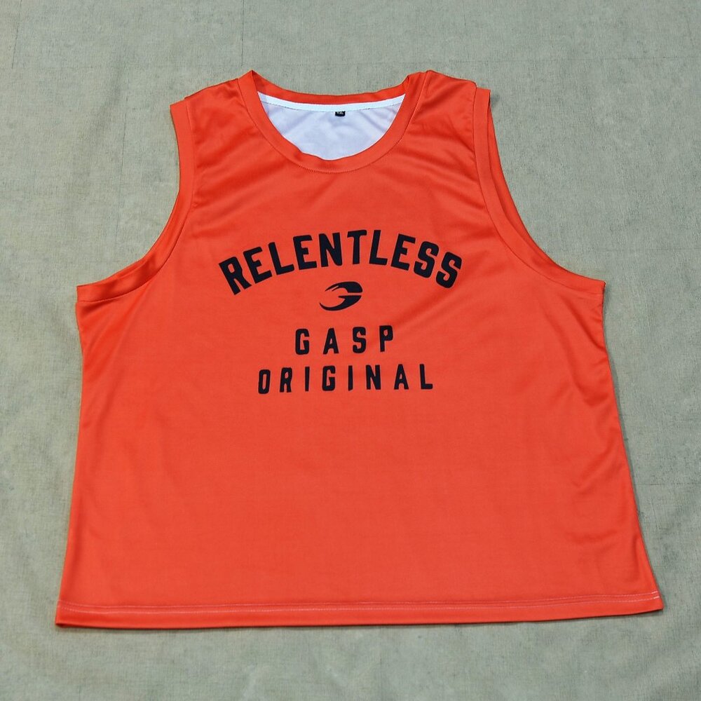 XXL - GASP very orange graphic tank top.